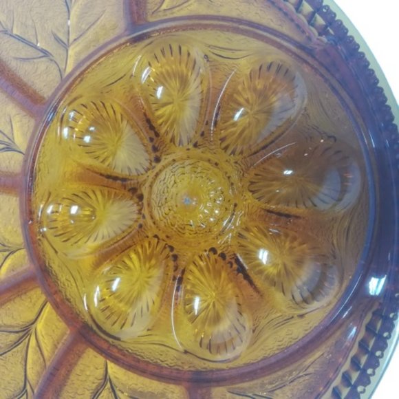 Vintage Amber Egg & Hor d'oeuvre Plate - Picture 5 of 5